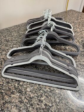 Brookstone Velvet Non-Slip Hangers - Light Gray & Dark Gray 80 hangers